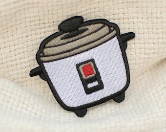 Rice Cooker Embroidered Patch, Iron On Clothing Patches, Custom Embroidery Patch