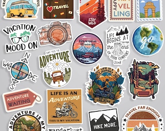 20 pcs World Travel Stickers, Planner Decals, Scrapbook Decorations