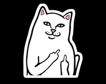 Smudge the Cat Meme Sticker, Waterproof Laptop Decal, Funny Sarcastic Sticker, Laptop Decal, Water Bottle, Kindle Sticker