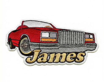Personalized Race Car Name Patch, Houston Culture Lowrider Patch 90's Slab Convertible Embroidered Patch,Custom Embroidered Iron-On Applique