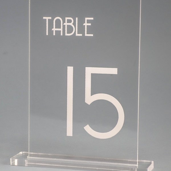 Table Numbers - Engraved Acrylic for Receptions and Parties