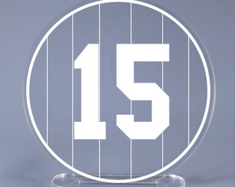 Round Sports Jersey Athletic Themed Table Numbers - Acrylic Circle for Weddings, Receptions or Parties