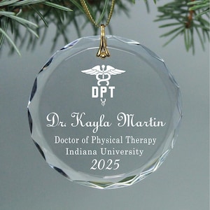 Doctoral Degree in Physical Therapy DPT Degree Graduation Keepsake - Circle Christmas Ornament