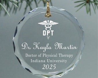 Doctoral Degree in Physical Therapy DPT Degree Graduation Keepsake - Circle Christmas Ornament