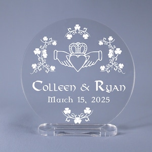 Claddagh Shamrock Irish Wedding Cake Topper Marriage Keepsake