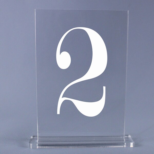 Minimalist Table Numbers in Modern Fort- Engraved Acrylic for Receptions and Parties