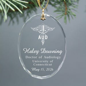 Doctor of Audiology AUD Degree Graduation -  Oval Christmas Ornament