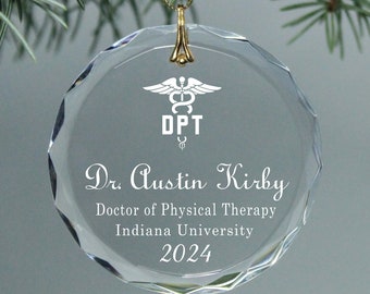 Doctoral Degree in Physical Therapy DPT Degree Graduation Keepsake - Circle Christmas Ornament