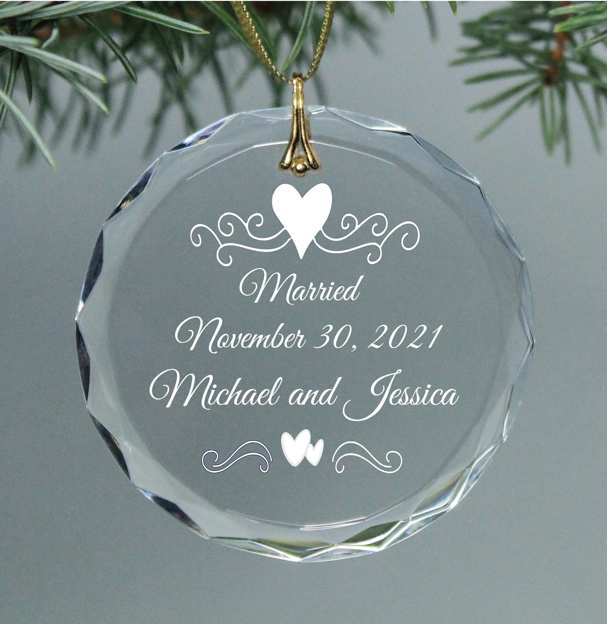 Married Wedding Date Keepsake Christmas Ornament Gift for Etsy