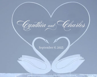 Graceful Swans Keepsake Wedding Cake Topper