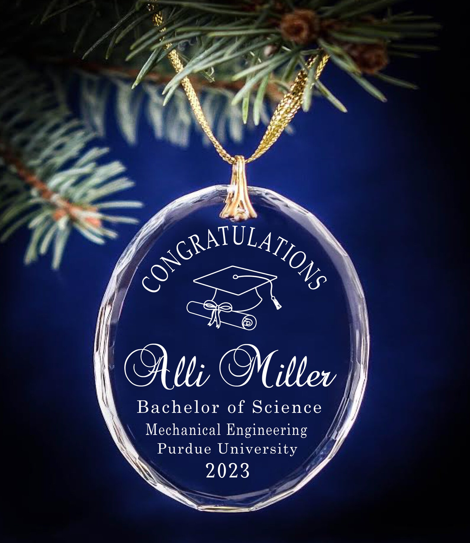 Graduation Cap and Diploma Graduation Christmas Oval Ornament Etsy