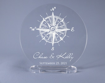 Compass Nautical Wedding Cake Topper Paris Motto