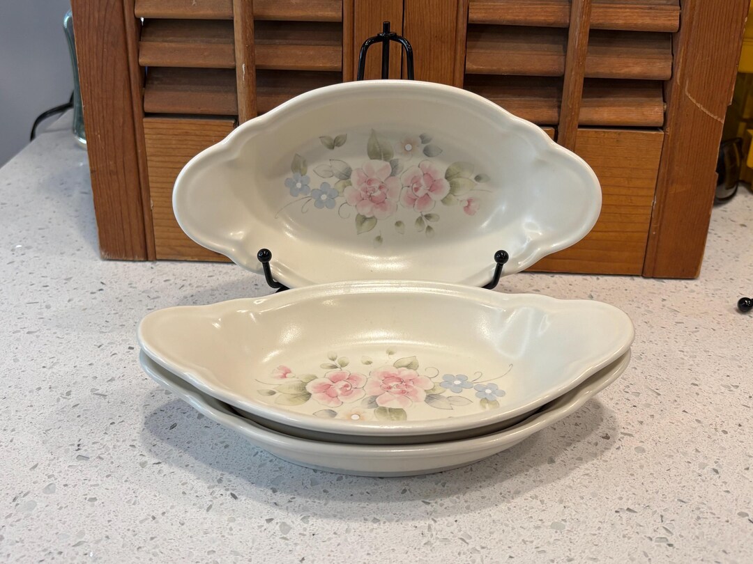 Pfaltzgraff Tea Rose Relish Dish 8x4.5. Set of 3 - Etsy