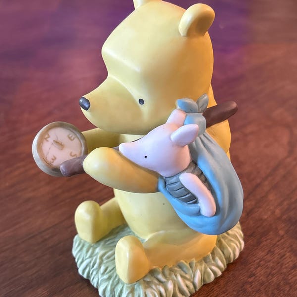 vintage Disney Classic Winnie the Pooh and Piglet ceramic night light C8