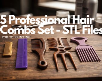 3D Printed Hair Comb STL Set – Barber & Stylist Designs (Digital Download)