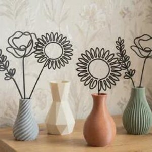 3D Printed Wire Flower Bouquet STL – Minimalist Home Decor (Digital Download) image 4