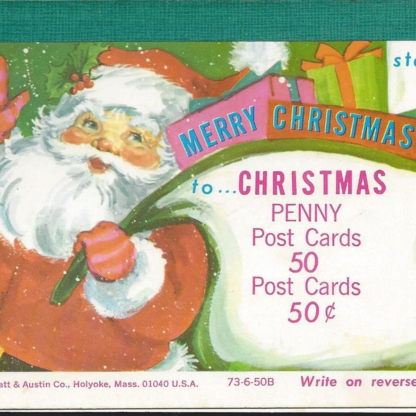 Great Lot of 3 Vintage 1960s SANTA CHRISTMAS Postcards - 50+ Year Old - Mid Century- Mod - Retro - Modern - Groovy - PC