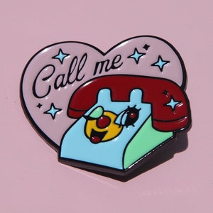Fun Retro Rotary Phone Lapel Pin / Button - Kitschy - Vintage Style - Mid Century Design - MCM - FREE SHIP with another item