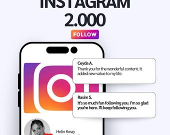 2000 Instagram Followers Boost – Safe & Fast Delivery – Organic Looking Growth – 30 Day Guarantee