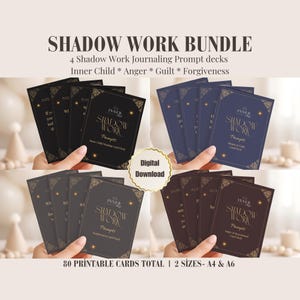 Jeu de cartes pour la journalisation du travail dans l'ombre, cartes imprimables de guérison et de pardon de l'enfant intérieur, jeux de cartes de honte, de culpabilité, de colère, de ressentiment