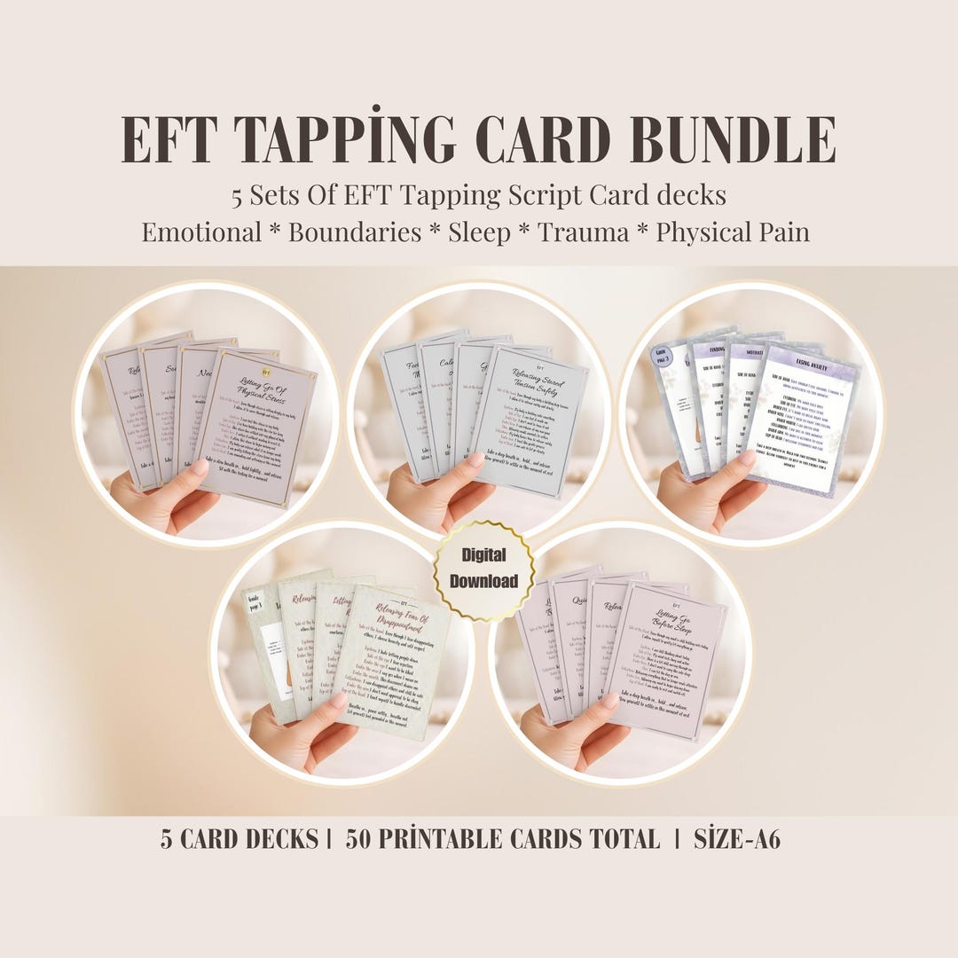 EFT Tapping Script Card Deck Bundle, Trauma & Emotional Support, Better ...