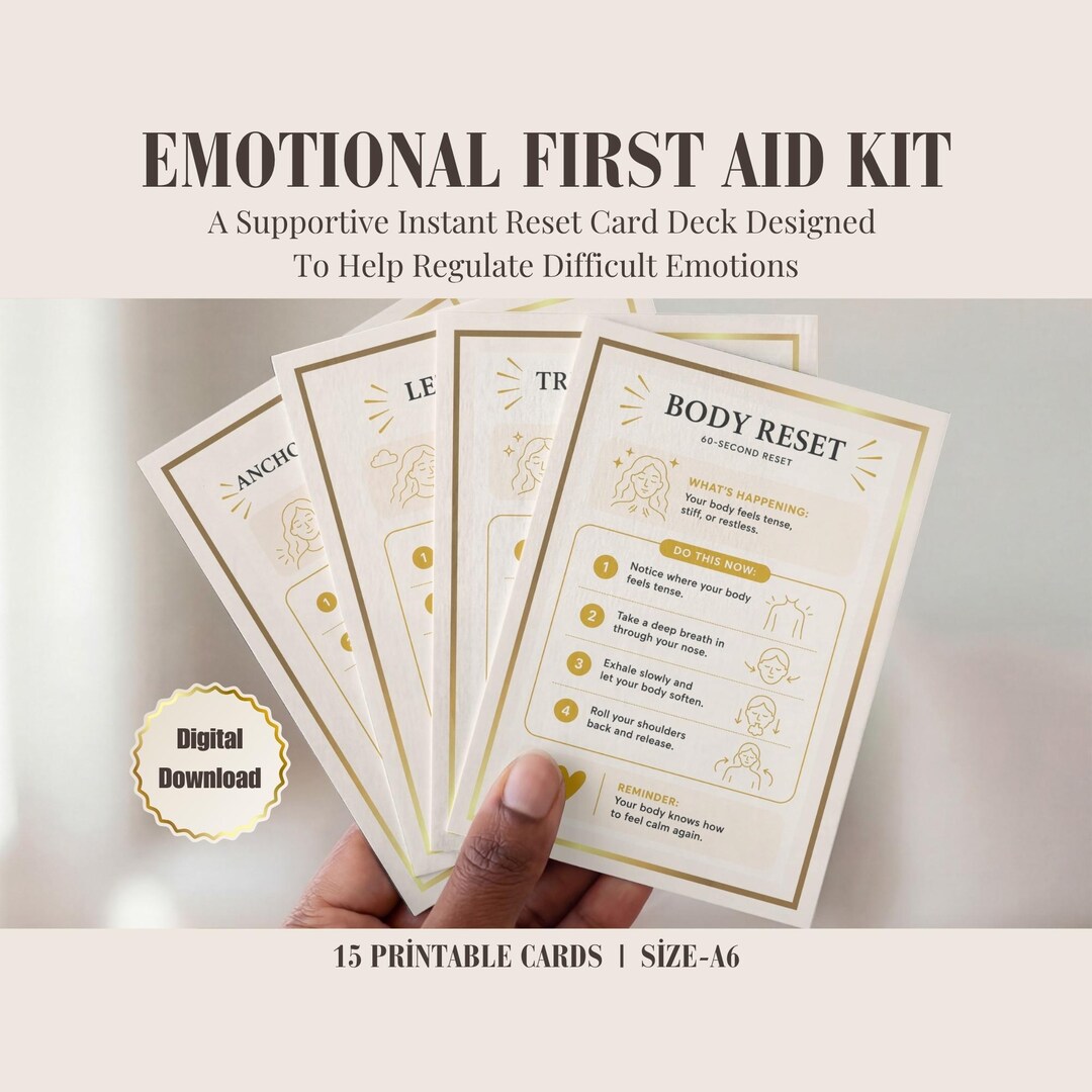 Emotional First Aid Kit Instant Relief Exercise Card Deck, Simple 60 ...