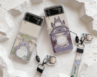 My Neighbor Totoro Case | Clear Ghibli Character Design for Samsung Z Flip