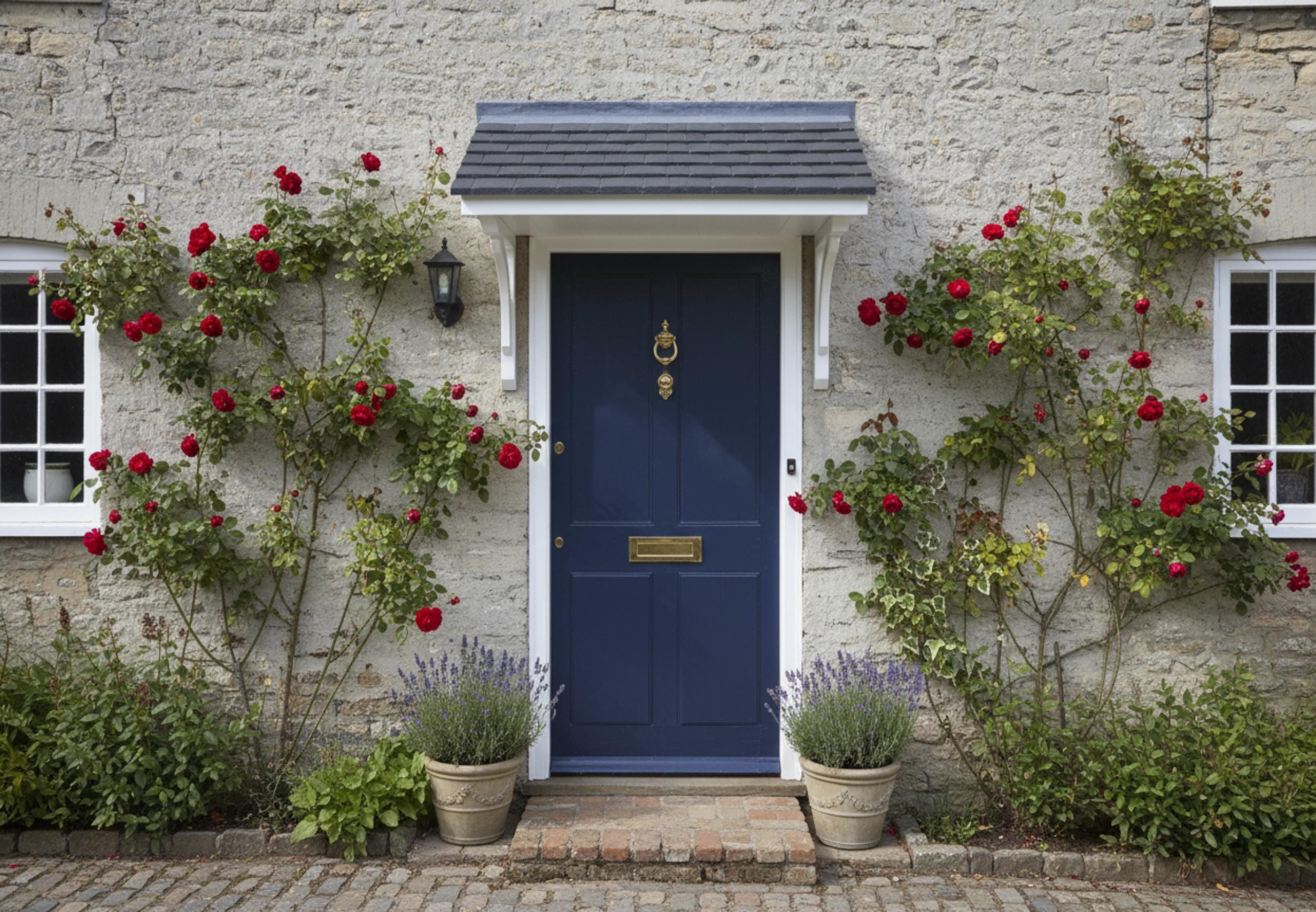 White Fibreglass Over Door Canopy / GRP Storm Porch With Wood Grain ...