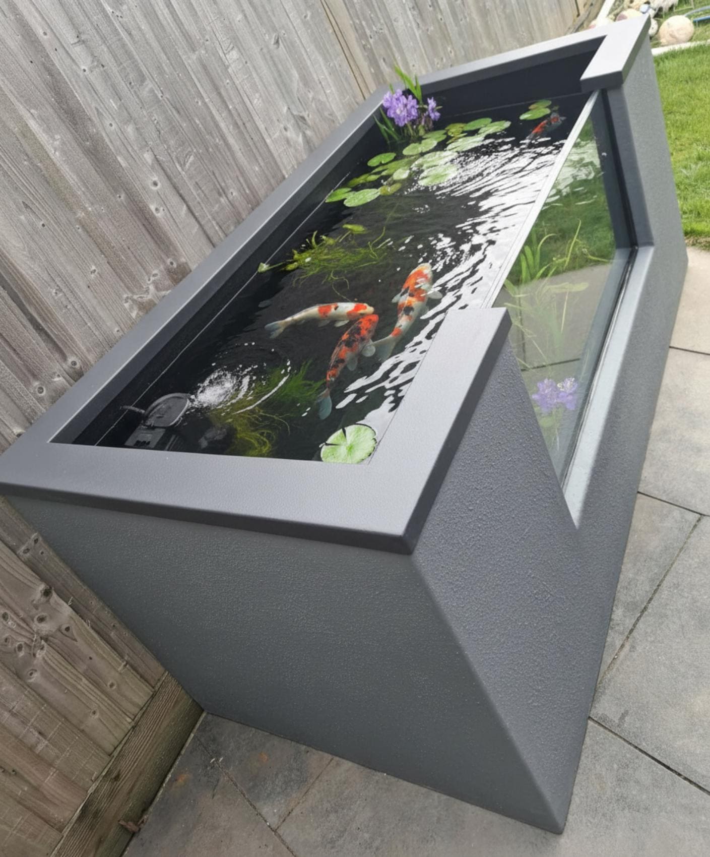 Grp Render or Panel Effect Fish Pool / Fibreglass Raised Garden Pond ...