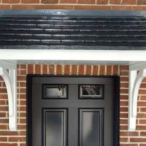 White Fibreglass Over Door Canopy / GRP Storm Porch With Wood Grain ...