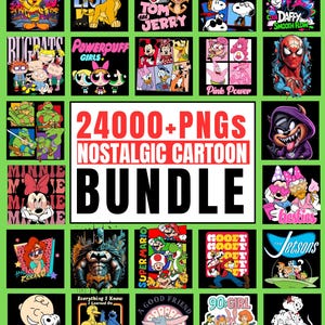 24000+ Nostalgic Cartoon PNG bundle, Cartoon Characters, Retro Png Files, T Shirts Design, Cartoon Clipart, Superhero Cartoon