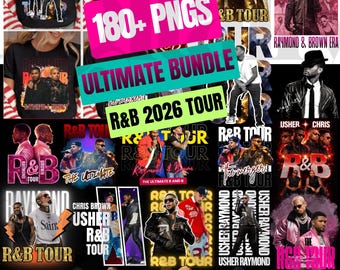 Chris Brown Usher R&B Tour 2026 PNG T-Shirt Design, Raymond and Brown R and B Tour T-Shirt, Usher Chris Brown Concert Tee (Digital Download)