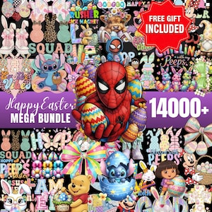 14000+ Ostern Cartoon Png-Bundle, Ostergarn, Cartoon Ostern Png, Hase, Superheld Trendy, digitaler Download, Sublimationsdesign, Ostern SVG