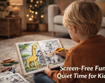 Libro da colorare della giungla per bambini dai quattro agli otto anni, oltre trenta pagine di animali in formato PDF