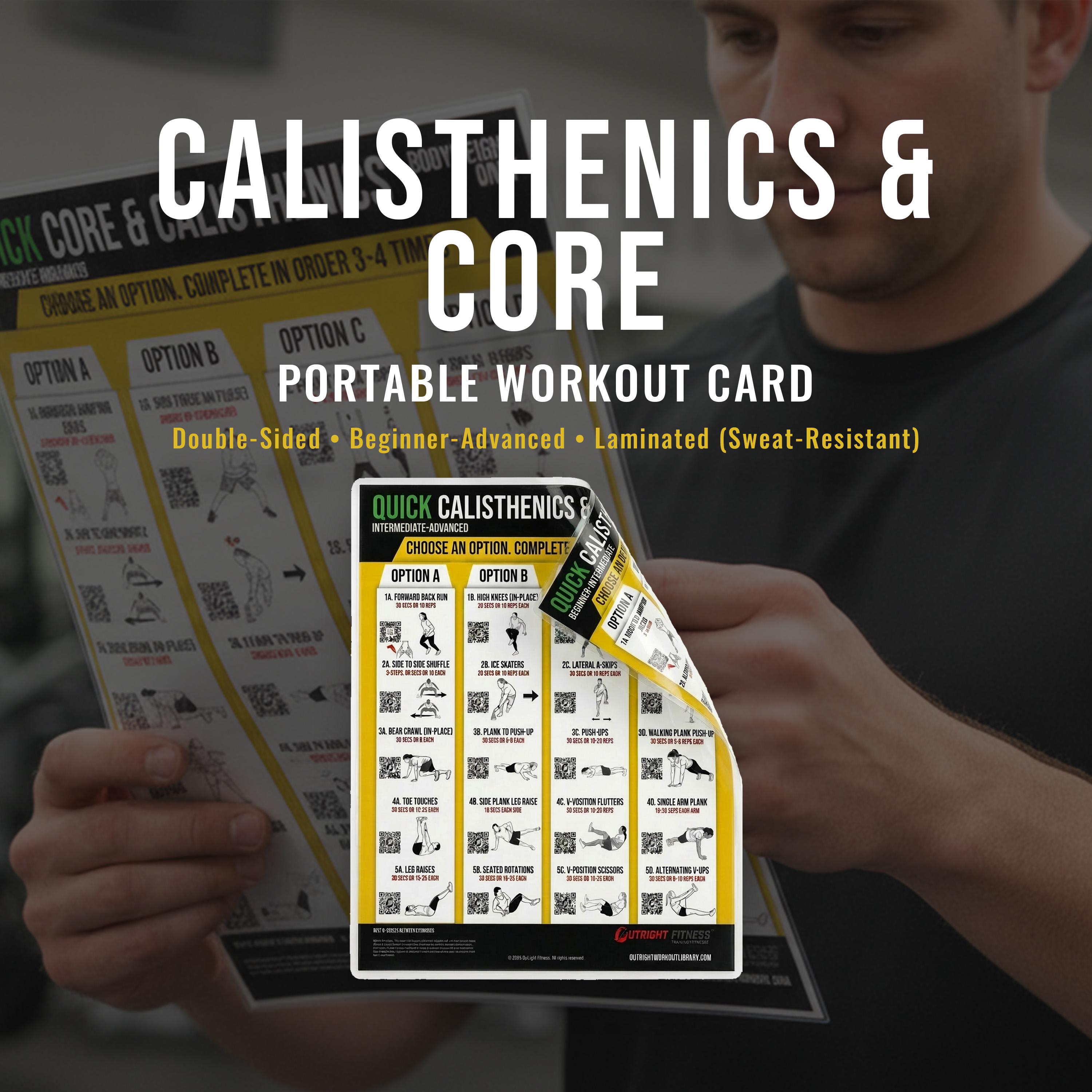 Bodyweight Exercise Chart with Guided Coaching - Core & Calisthenics Training Guide