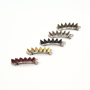 Spiked hair clips, spiked barrette, goth accessories, cosplay accessories, gift for her, punk hair clip, pair of barrettes, Christmas gift