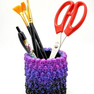 Skull Makeup Brush Holder, Makeup Organizer, Skulls Pen Holder, Skull