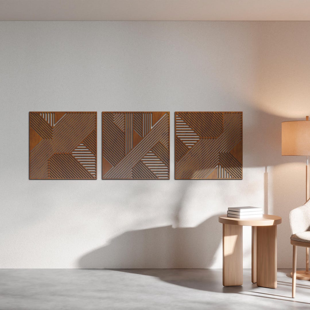 Geometric Wood Wall Panels, Geometric Wooden Wall Art, Geometric Panels ...