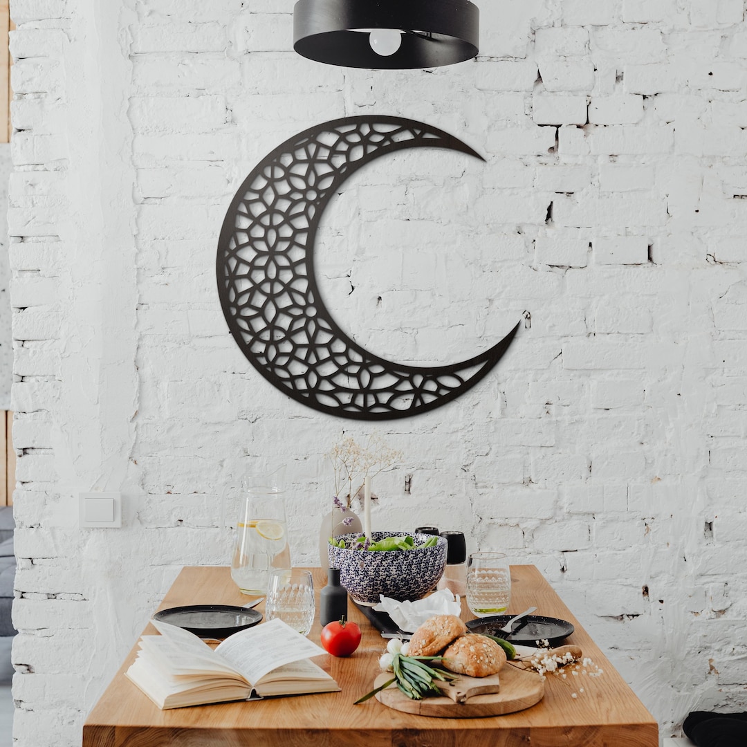 Moon Wooden Wall Art, Moon Wall Hanging, Celestial Wall Decor, Moon ...