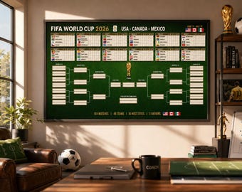 FIFA World Cup 2026 Bracket Poster, Football Tournament Wall Chart (Digital Download)