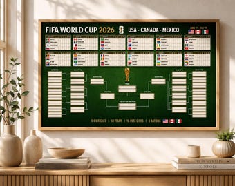 FIFA World Cup 2026 Bracket Poster, Football Tournament Wall Chart (Digital Download)