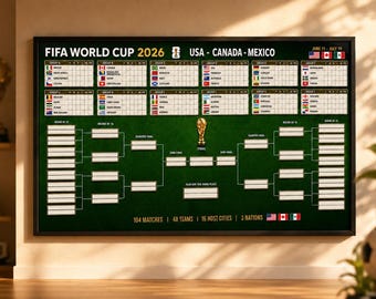FIFA World Cup 2026 Bracket Poster, Football Tournament Wall Chart (Digital Download)