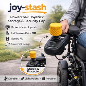 The "Joy-Stash" Powerchair Container Knob | Joystick Replacement with Hidden Compartment
