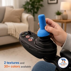 Power Wheelchair Joystick Knob | Custom 1/4 Inch Shaft Mobility Controller Topper | Grip Upgrade | Smooth or Fuzzy Texture | 30+ Colors