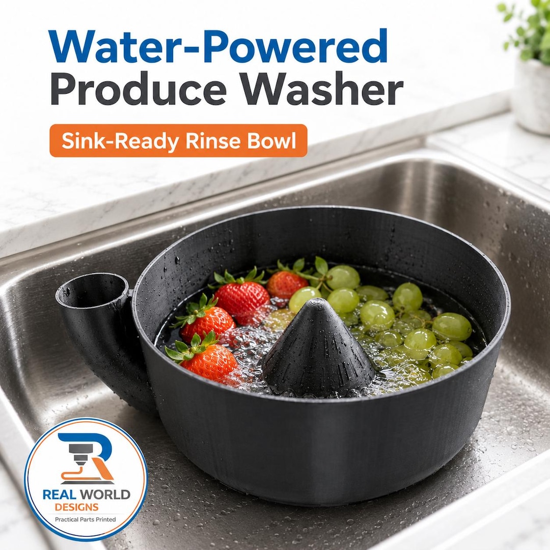 Pla Rinse 3D Printed Fruit & Vegetable Washer | Water Powered Produce Rinse Bowl ...