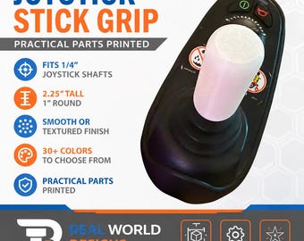 Power Chair Joystick Stick Grip, 1/4 Inch Shaft Joystick Knob, Tall Round Mobility Control Topper, Smooth or Textured, 30+ Colors