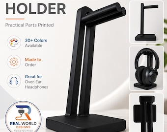 Modern Headphone Stand, 3D Printed Over Ear Headset Holder, Desk Headphone Organizer, Gaming Headset Stand, Custom Color Headphone Display