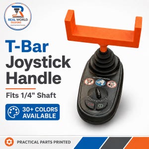 T-Bar Power Chair Joystick Handle | 1/4 Inch Shaft Wheelchair Grip | Custom Mobility Joystick Replacement | 30+ Colors