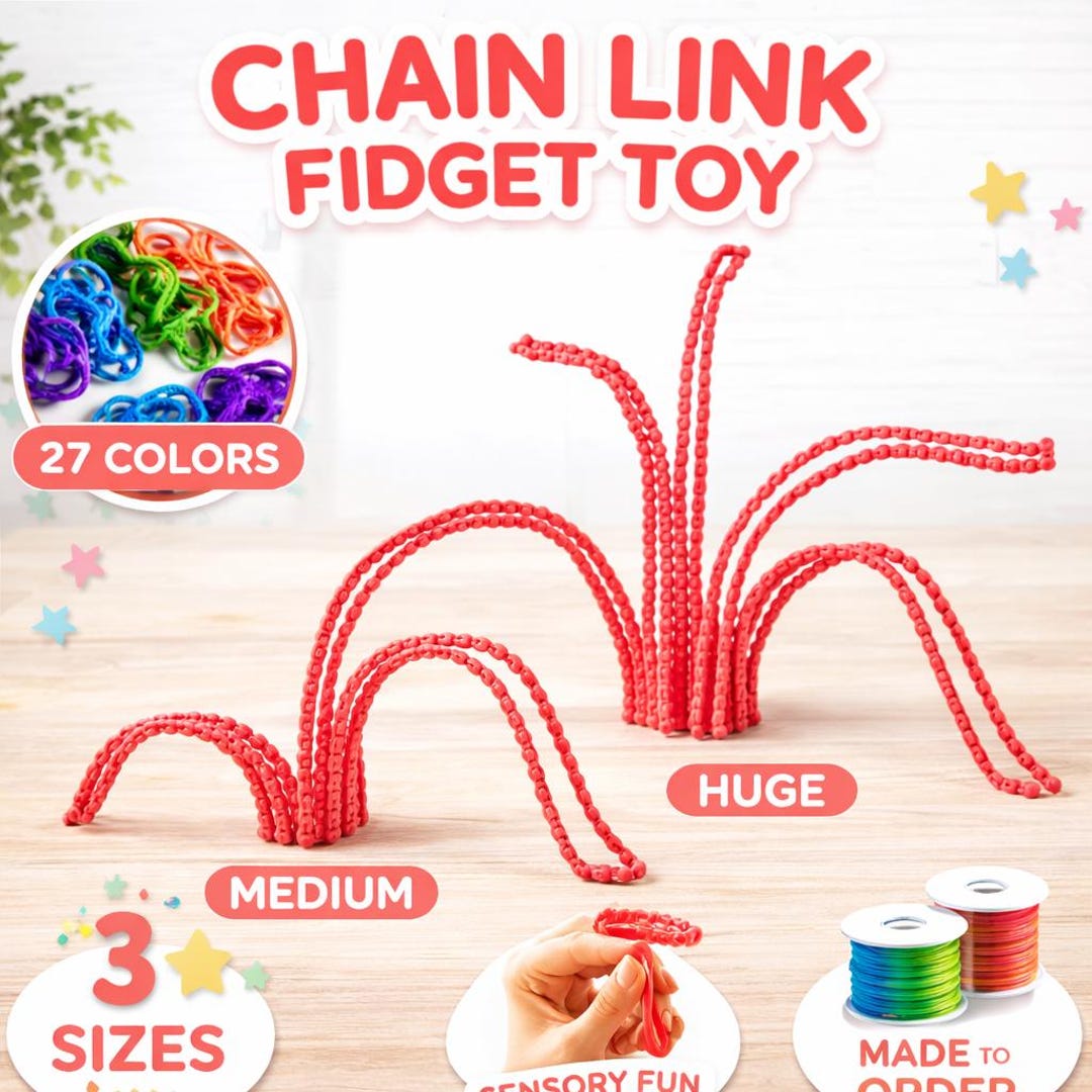 Chain Link Fidget Toy | Sensory Fidget for Kids & Adults, 3D Printed ...
