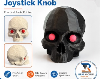 Skull Power Chair Joystick Knob with Custom Eyes, 1/4 Inch Shaft Powerchair Grip, Gothic Mobility Chair Accessory, 30+ Colors